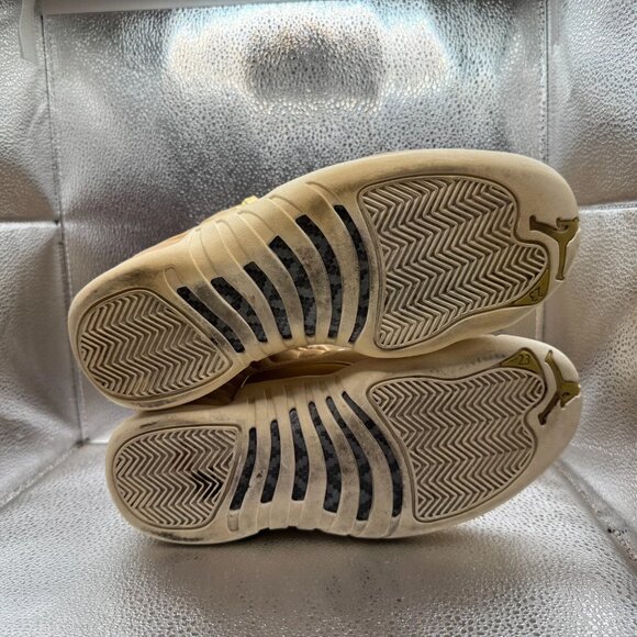 Size‎ 8.5 Nike Air Jordan 12 XII Womens Vachetta Tan Gold Sail Shoes AO6068-203 - Picture 11 of 12